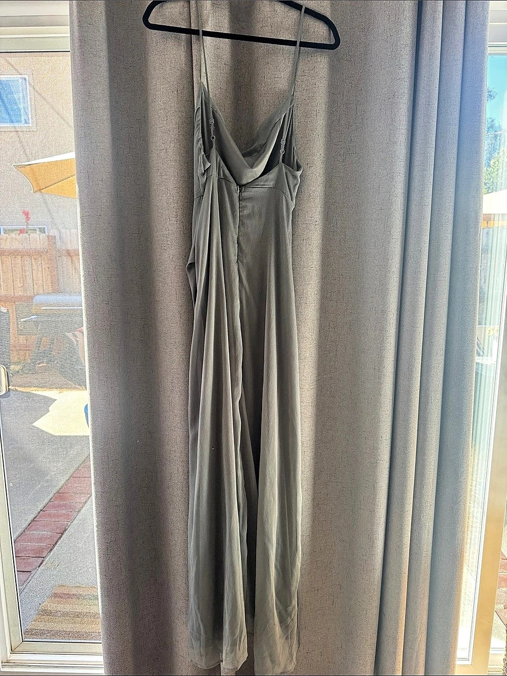 Lulus Cowl Neck Maxi Dress in a dark Sage color  Size Small Like New